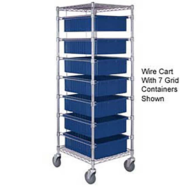 269029BL WIRE CART W/11 3"H GRID BLUE CON