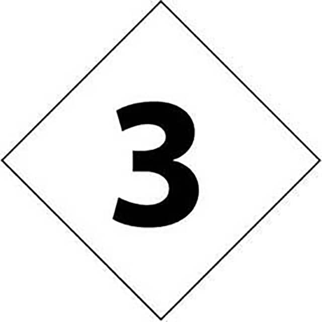 DCN43 NFPA LABEL NUMBER, "3", 5X5", 5/