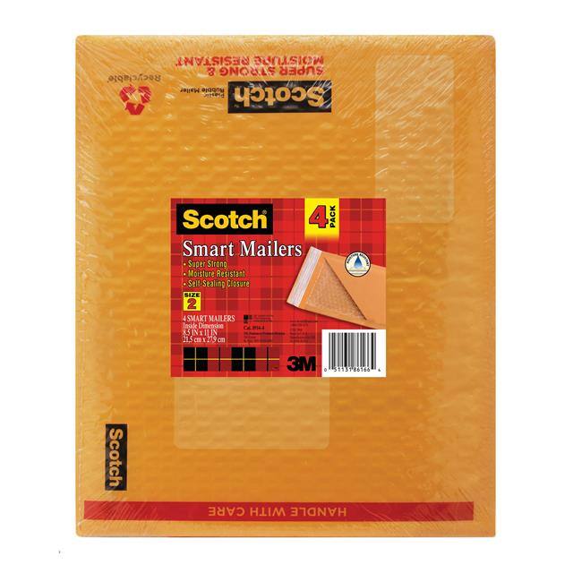 8914-4 SCOTCH POLY BUBBLE MAILER 4-PACK