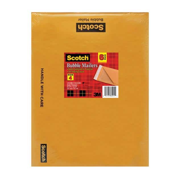 7974-6 SCOTCH KRAFT BUBBLE MAILER 6-PAC