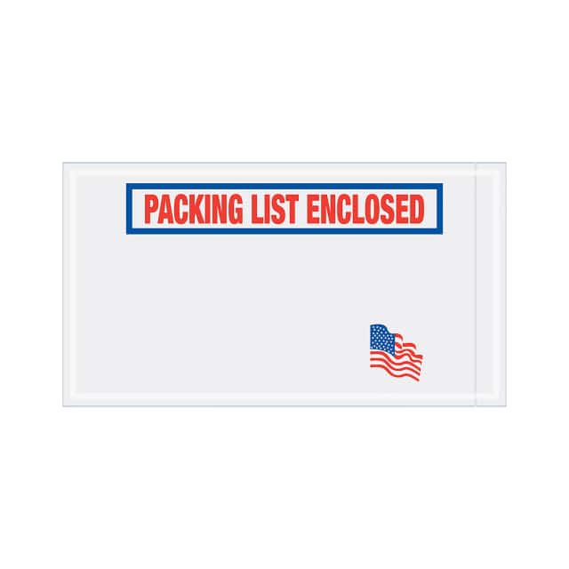 PL512 USA FLAG ENVELOPES, "PACKING LIS