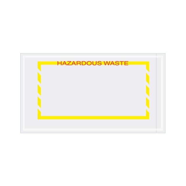 PL482 5-1/2"X10" HAZARDOUS WASTE, YELL