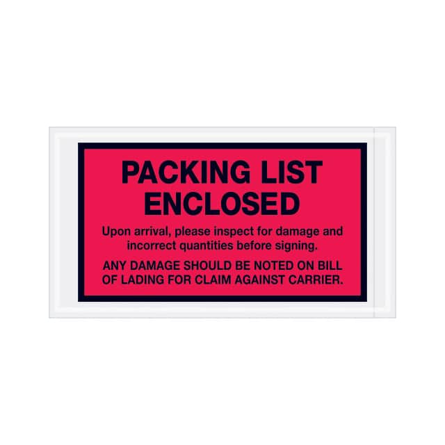 PL469 FULL FACE ENVELOPES, "PACKING LI
