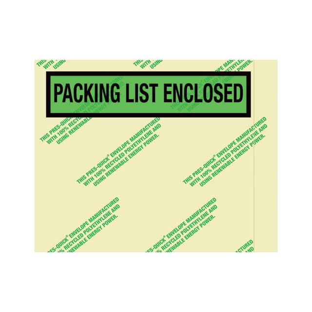 PQGREEN19 PANEL FACE ENVELOPES, "PACKING L