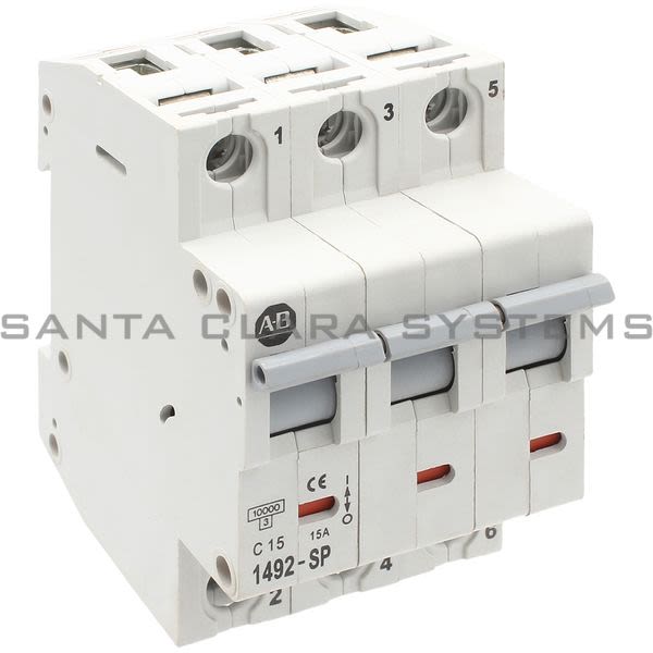 1492-SP3C150 The Allen Bradley 1492-SP3C150 is a 3-pole supplementary protector with a 15A amp rating and a Type C trip curve. It is designed for inductive loads.
