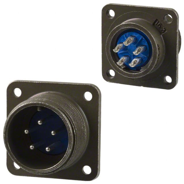 97-3102A-16S-8P CONN RCPT MALE 5P SILV SLDR CUP