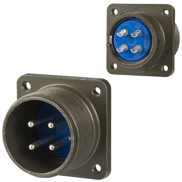 97-3102A-20-4P CONN RCPT MALE 4P SILV SLDR CUP