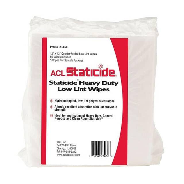 LF50 CLEANING WIPES LINT FREE 50PCS