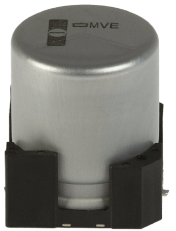 EMVE160ADA220ME55G This United Chemi-Con EMVE160ADA220ME55G is a 22μF, 16V dc aluminum electrolytic capacitor. It features a cylindrical can construction and surface solder termination.