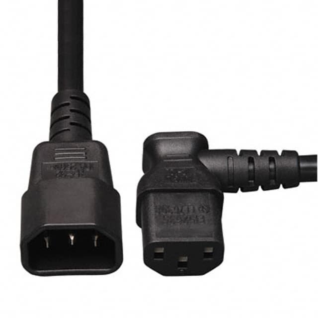 P004-002-13RA CORD 18AWG C14 TO C13 RA 2' BLK