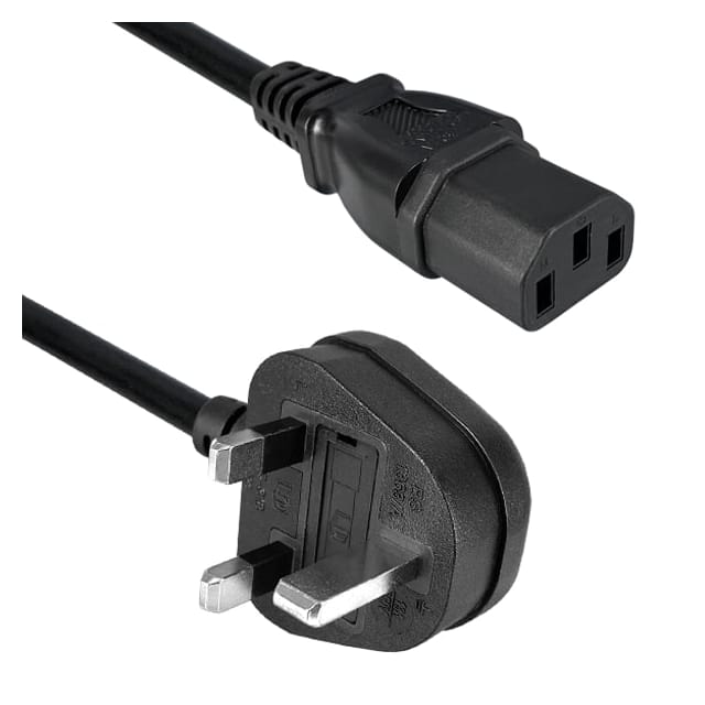 370001-E01 CORD BS1363A - IEC 320-C13 8.20'