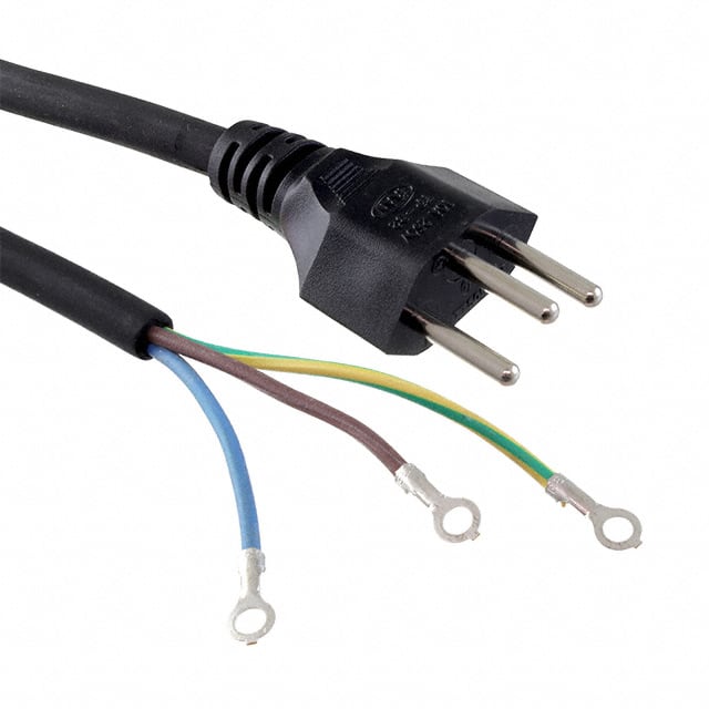 23124363M100T CORD 17AWGRING TERMINALS 10' BLK
