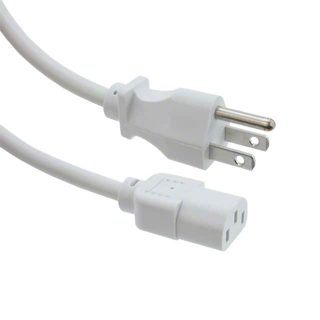 800-18-13D-WH-0010F CORD 18AWG 5-15P - 320-C13 10'