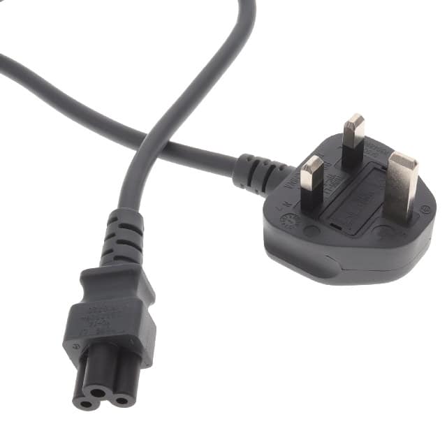 6104262M0712T-GGY(R) CORD 18AWG BS1363-IEC320 6.73'