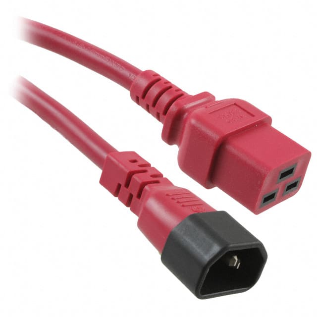 800-14-24D-RE-0003F CORD 14AWG IEC320C14 - 320C19 3'