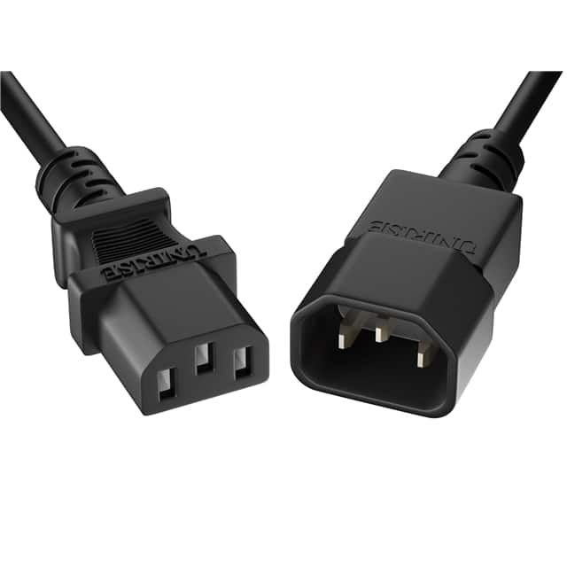 PWCD-C13C14-15A-10F-BLK CORD C13 - C14 14AWG BLACK 10FT