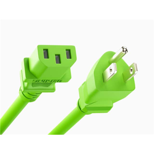 PWCD-515PC13-10A-01F-GRN CORD 5/15P - C13 18AWG GREEN 1FT