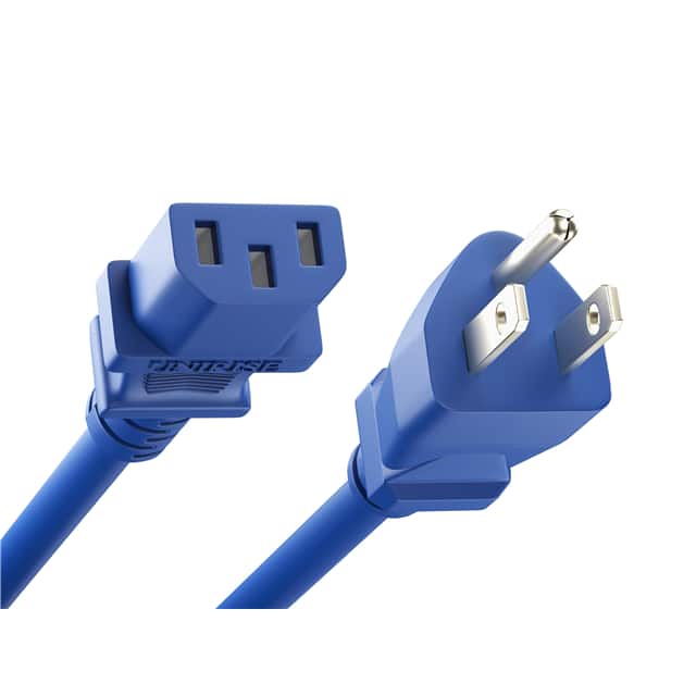 PWCD-515PC13-10A-02F-BLU CORD 5/15P - C13 18AWG BLUE 2FT