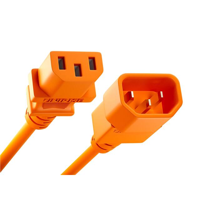 PWRC13C1403FORG CORD C13 - C14 18AWG ORANGE 3FT