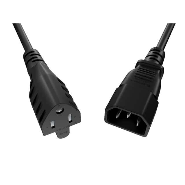 PWCD-515RC14-10A-06F-BLK CORD 5/15R - C14 18AWG BLACK 6FT