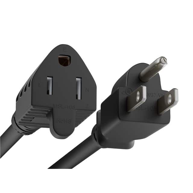 PWCD-515P515R-15A-50F-BLK CORD 5/15P - 5/15R 14AWG 50FT