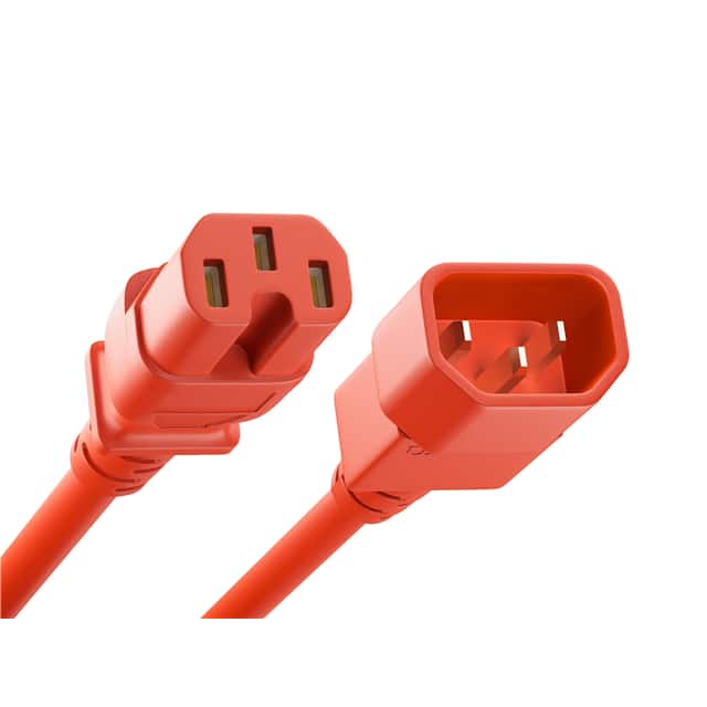 PWCD-C14C15-15A-08F-RED CORD C14 - C15 14AWG RED 8FT