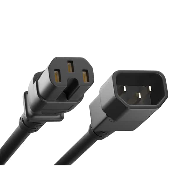 PWCD-C14C15-15A-08F-BLK CORD C14 - C15 14AWG BLACK 8FT