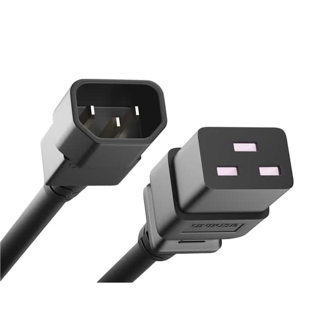 PWCD-C14C19-15A-02F-BLK CORD C14 - C19 14AWG BLACK 2FT