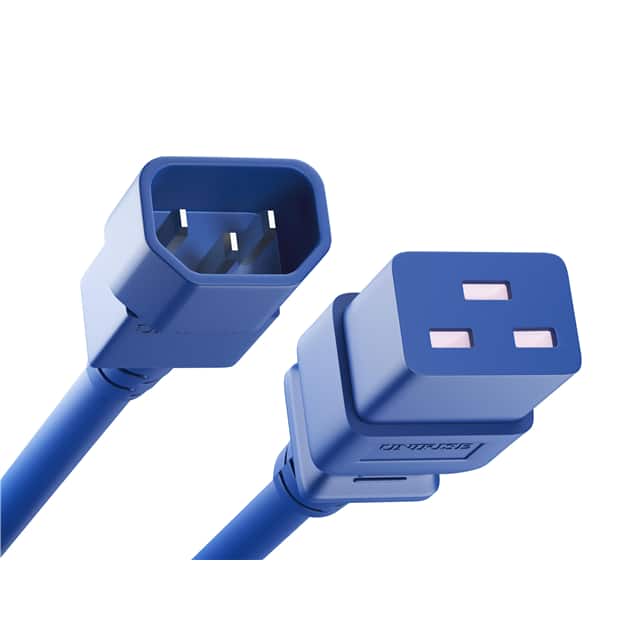 PWCD-C14C19-15A-10F-BLU CORD C14 - C19 14AWG BLUE 10FT