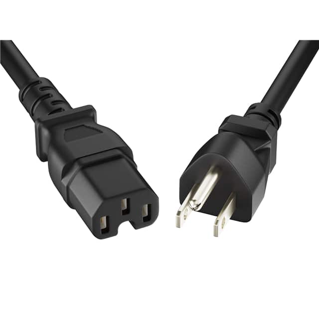 PWCD-515PC15-15A-06F-BLK CORD 5/15P - C15 14AWG BLACK 6FT