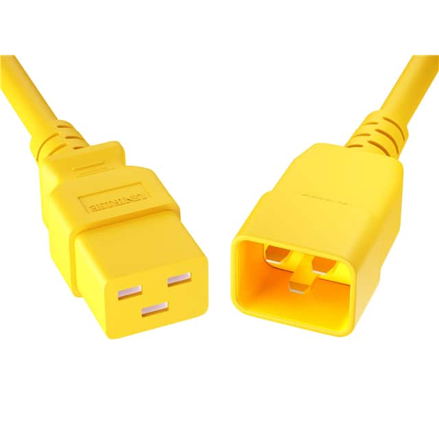 PWCD-C19C20-20A-05F-YLW CORD C19 - C20 12AWG YELLOW 5FT