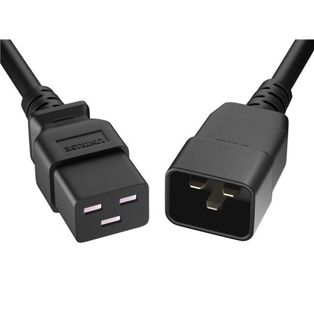 PWCD-C19C20-20A-06F-BLK CORD C19 - C20 12AWG BLACK 6FT