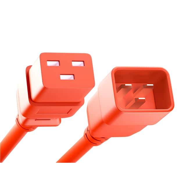 PWCD-C19C20-20A-06F-RED CORD C19 - C20 12AWG RED 6FT