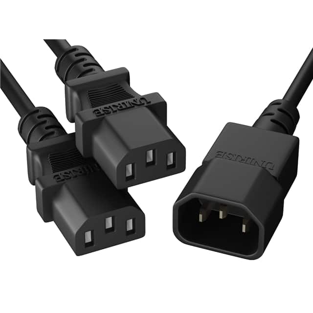 PWCD-C13X2C14-13A-06F-BLK CORD C13 (2) - C14 16AWG 6FT