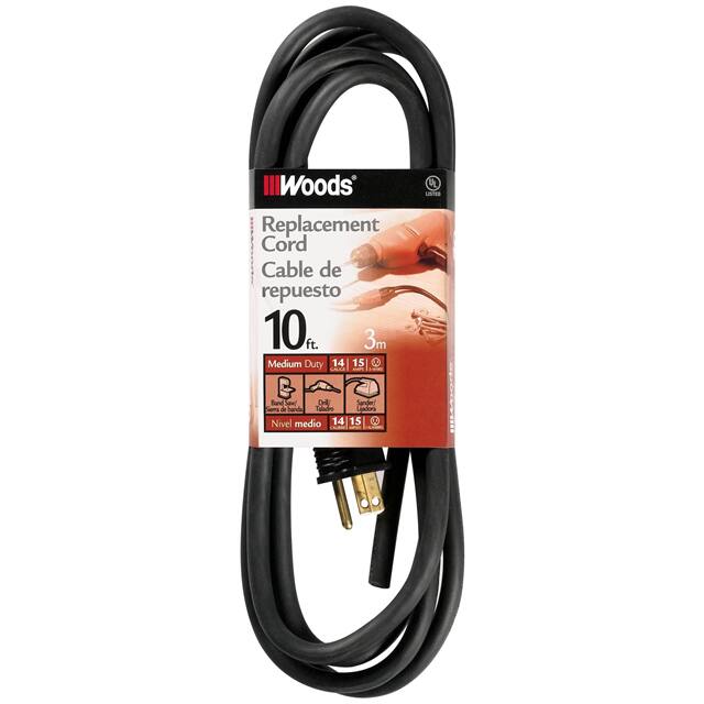 9719SW8808 REPLCORD, 14/3 SJTW 9' BLACK SW