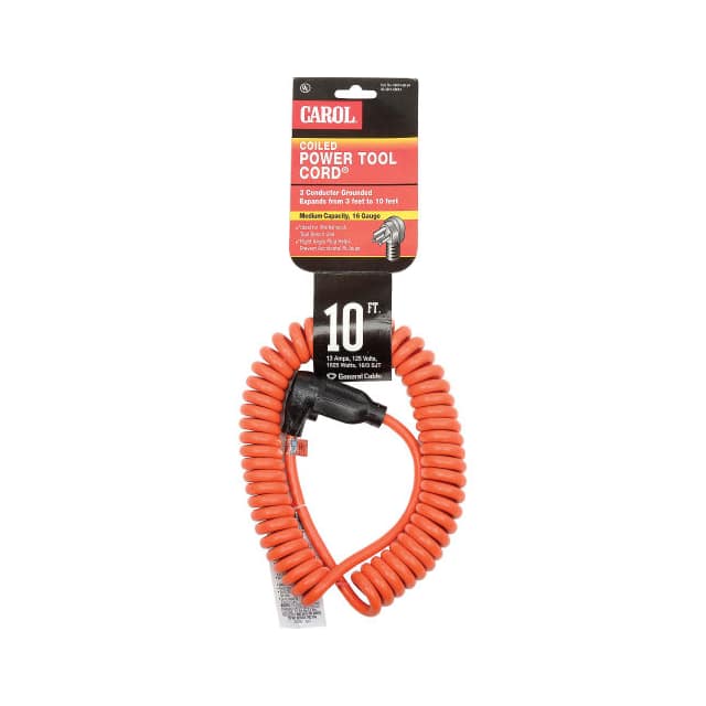B583368 CORD 16 AWG 10' ORANGE COILED