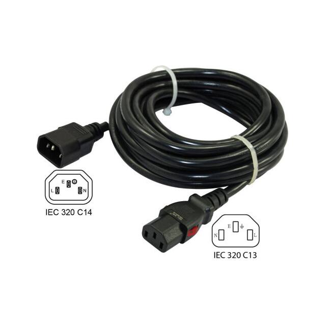 M1901015 CORD 17AWG IEC320-C14 TO-C13 10'