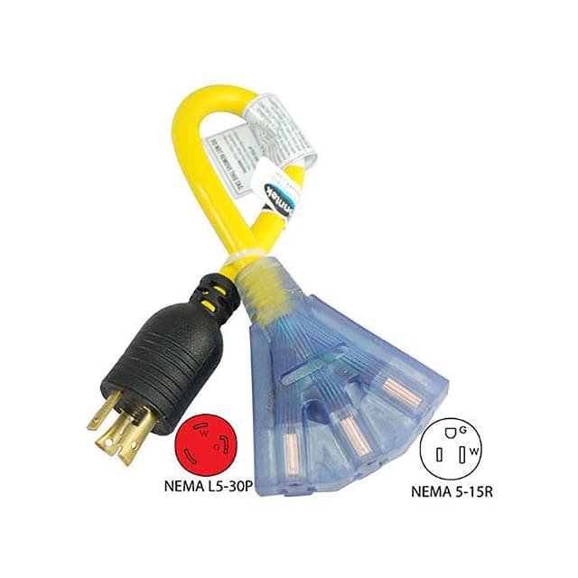 WL530515 CORD 10AWG NEMAL5-30P-5-15R 1.5'