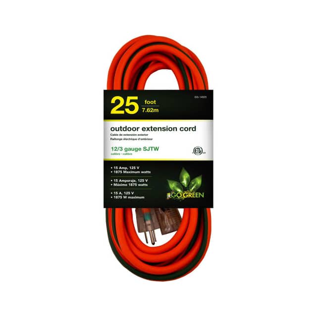 GG-14025 CORD 12 AWG 25' GRN/ORG