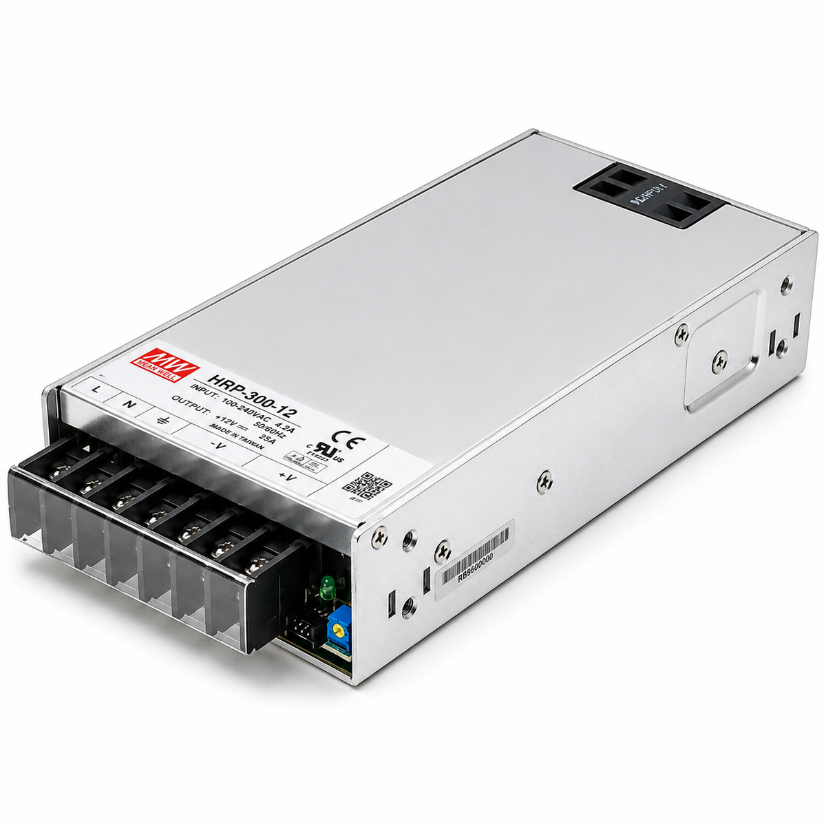 HRP-300-12 The Mean Well USA HRP-300-12 is an enclosed AC/DC converter with a 12V output and 324W rated power. It features universal AC input and chassis mounting.