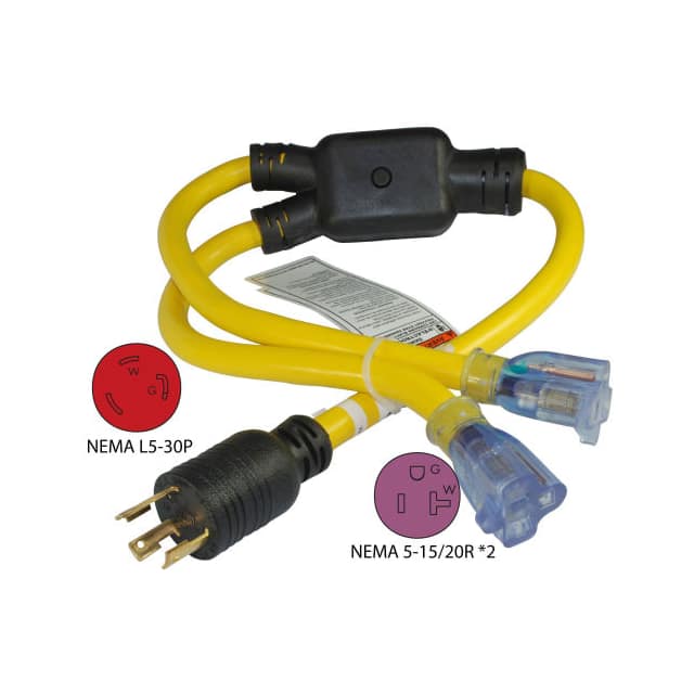 YL530520S CORD 10AWG NEMAL5-30-5-15/20R 3'