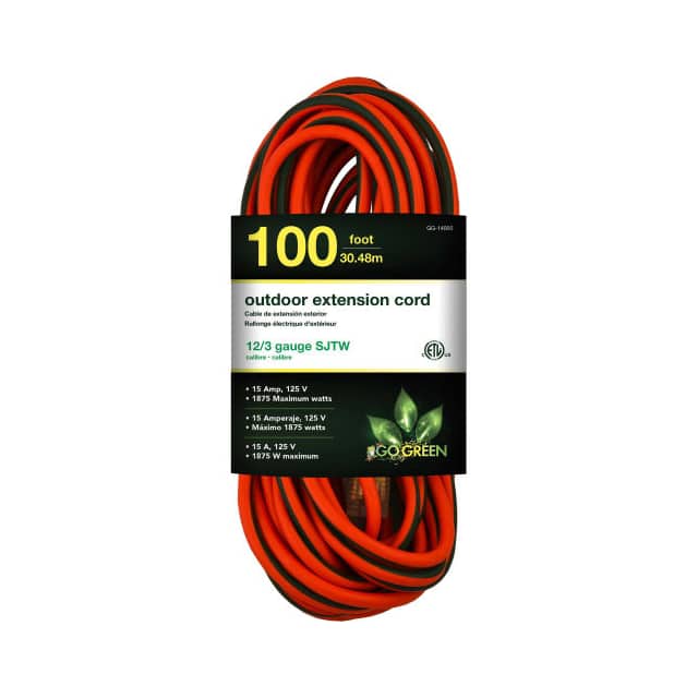GG-14000 CORD 12 AWG 100' GRN/ORG