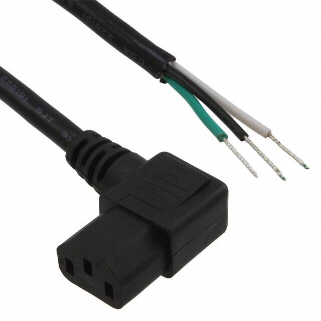 800-1803-1-SJT0-BL-00200 CORD 18AWG IEC320 RA - CBL 6.56'