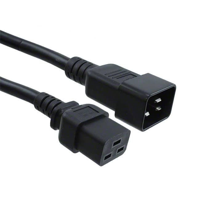 800-12-32D-BL-0004F CORD 12AWG IEC320C20 - 320C19 4'