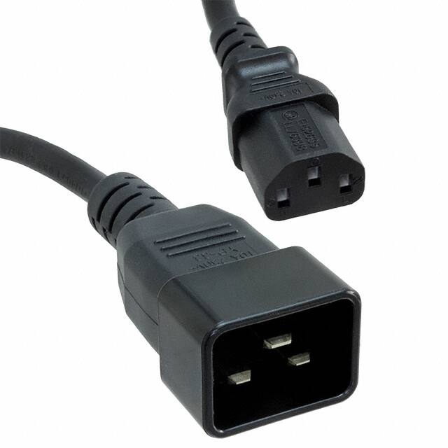 PC20C13BL3 CORD 18AWG IEC320C20 - 320C13 3'