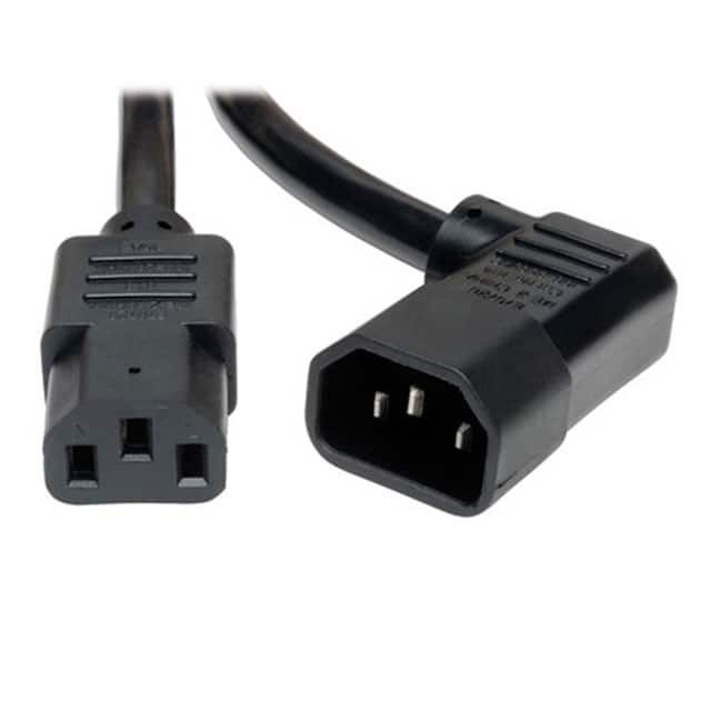 P005-002-14RA CORD 14AWG C14 RA TO C13 2' BLK