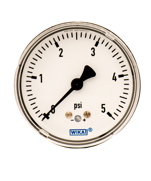 9851844 The WIKA Type 611.10 is a highly accurate low pressure gauge with a 0-5 PSI range. It features a durable black painted steel case and copper alloy wetted parts.