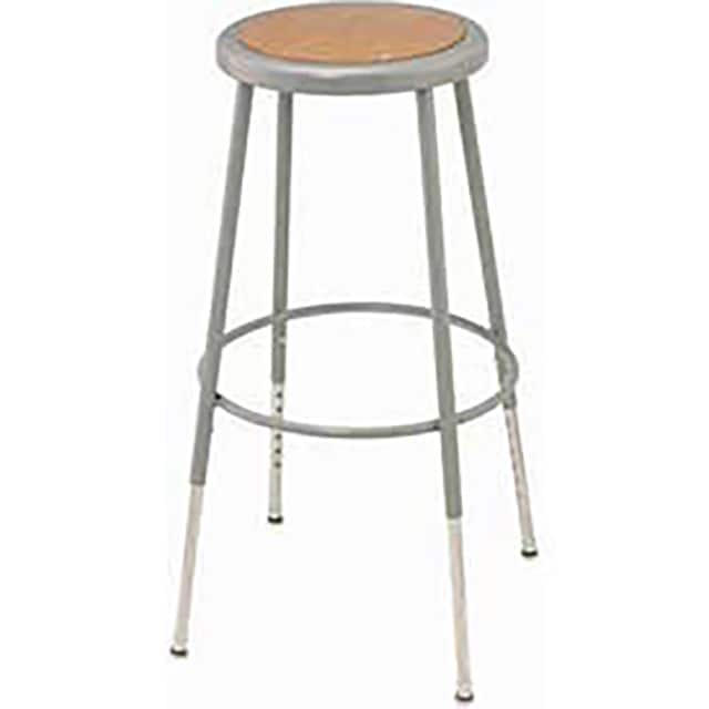 6224 STEEL SHOP STOOL W/ROUND HARDWOO