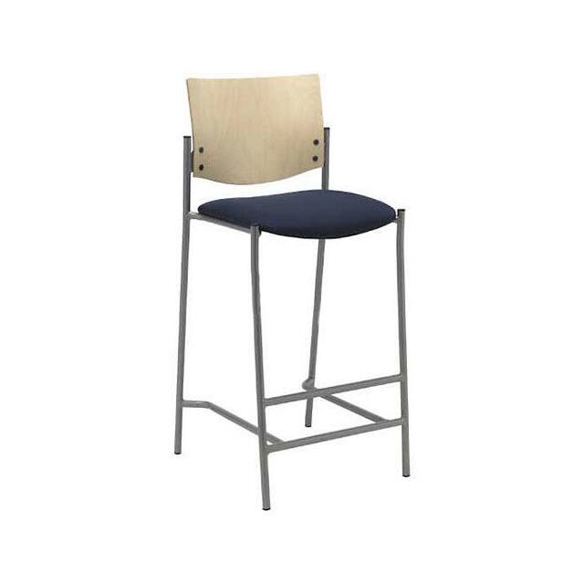 BR1310SL-SP22-2310 4-LEGGED BARSTOOL, SILVER FRAME,