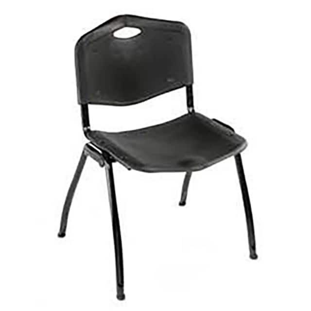 240221BK PLASTIC STACKABLE CHAIR, BLACK